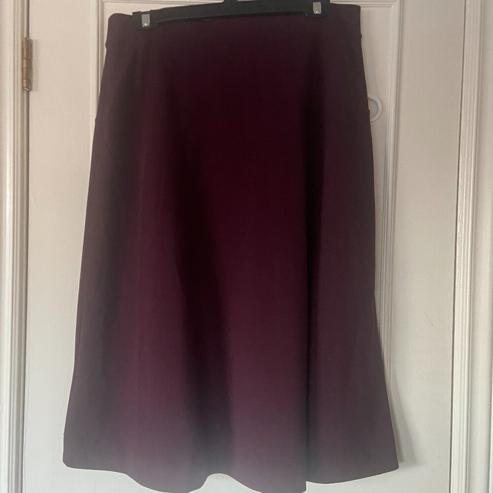 Merlot Red Full Midi Skirt - Size Med